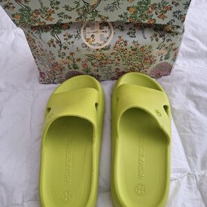 Tory Burch Neon Green Slides